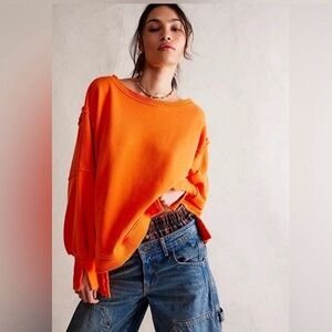REDUCED**** NWT Free People We The Free Camden Sweatshirt Orange Medium